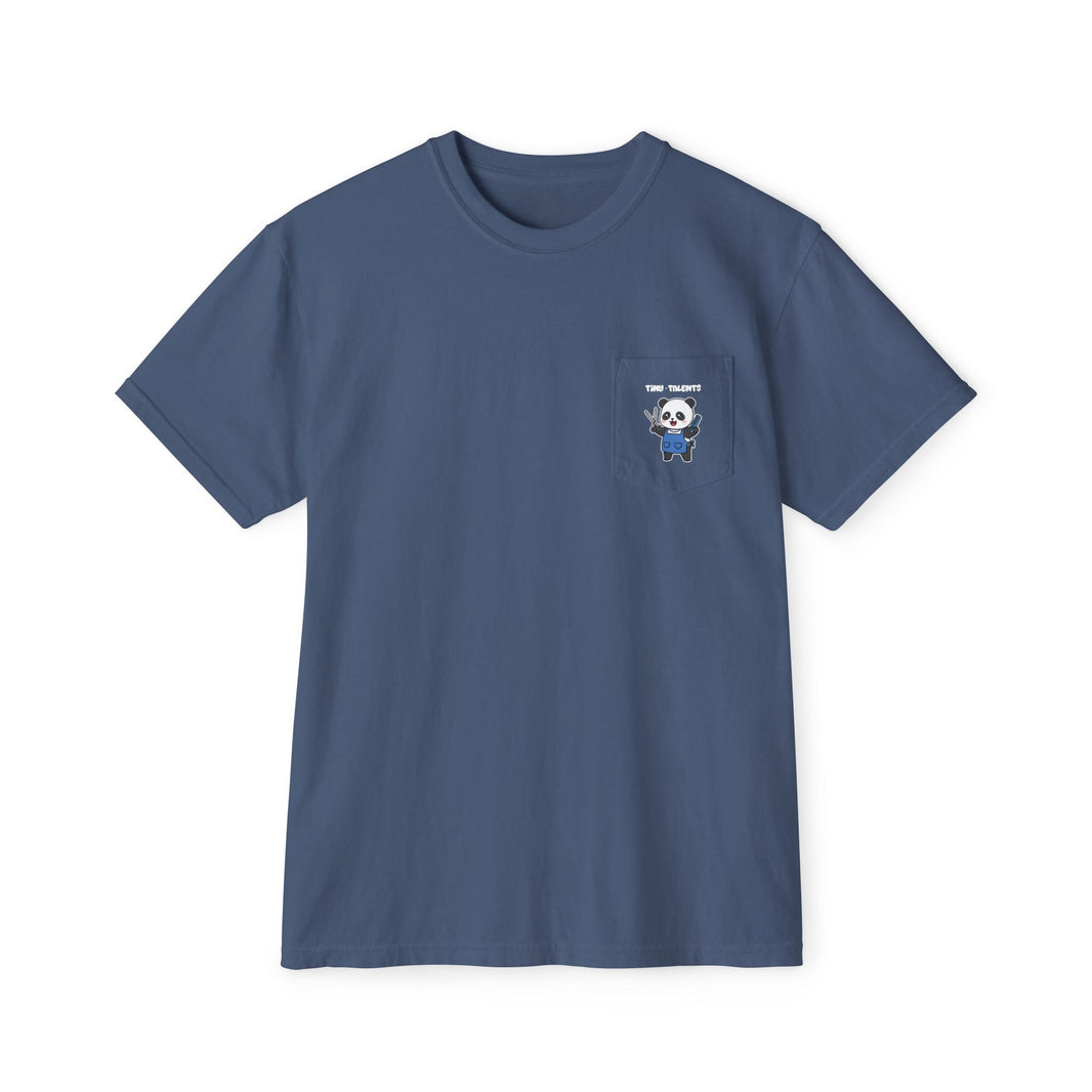 Barber Panda Adult Pocket T-Shirt (Unisex)