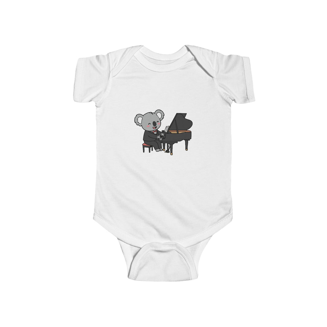 Piano Player Koala Shortsleeve Infant Bodysuit