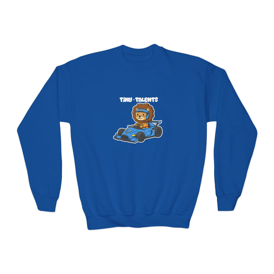 Racecar Driver Lion Youth Sweatshirt