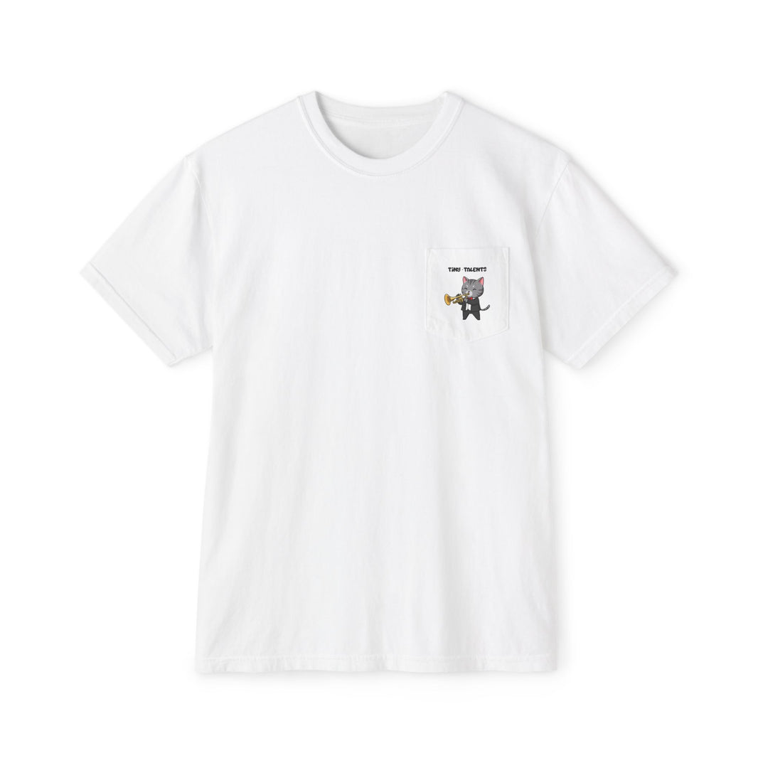 Trumpet Player Cat Adult Pocket T-Shirt (Unisex)