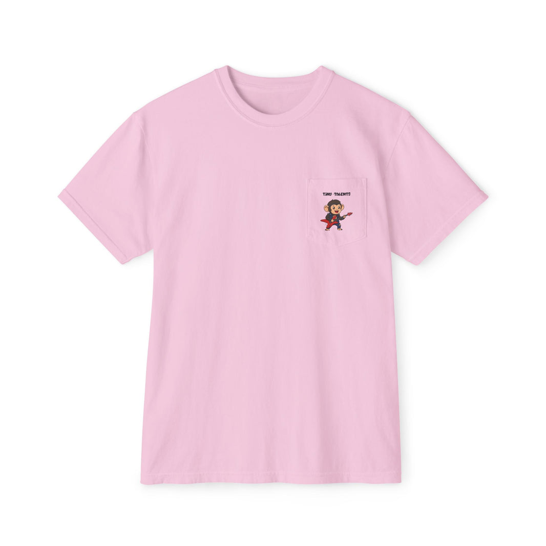 Guitar Player Chimpanzee Adult Pocket T-Shirt (Unisex)