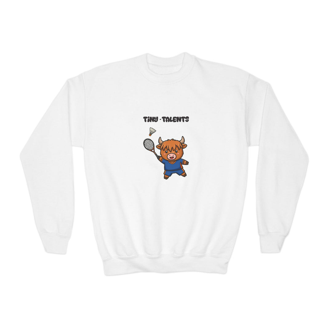 Badminton Player Cow Youth Sweatshirt