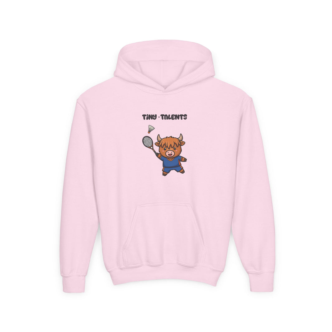 Badminton Player Cow Youth Hoodie