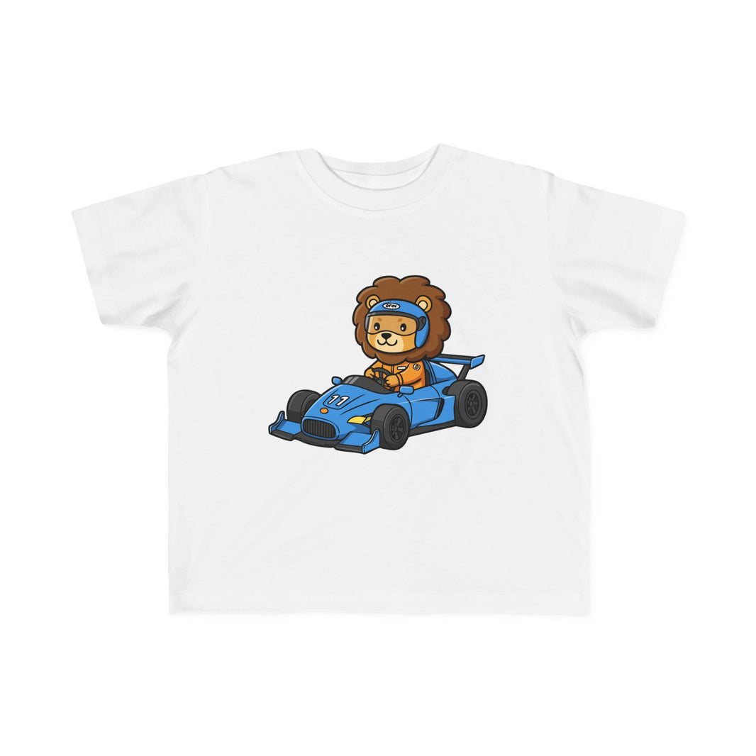Racecar Driver Lion Toddler T-Shirt