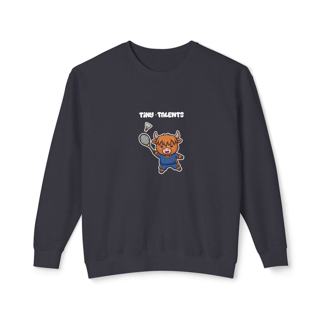 Badminton Player Cow Adult Sweatshirt (Unisex)