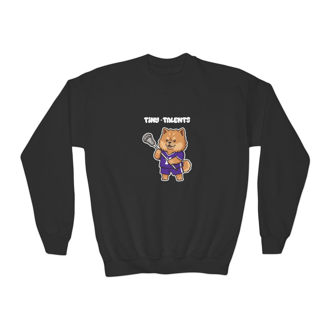 Lacrosse Player Dog Youth Sweatshirt