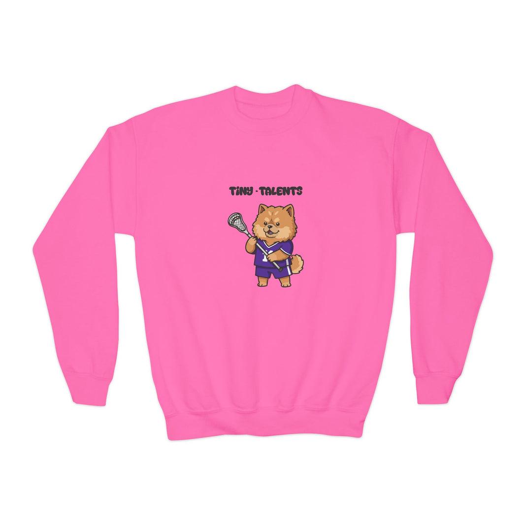 Lacrosse Player Dog Youth Sweatshirt