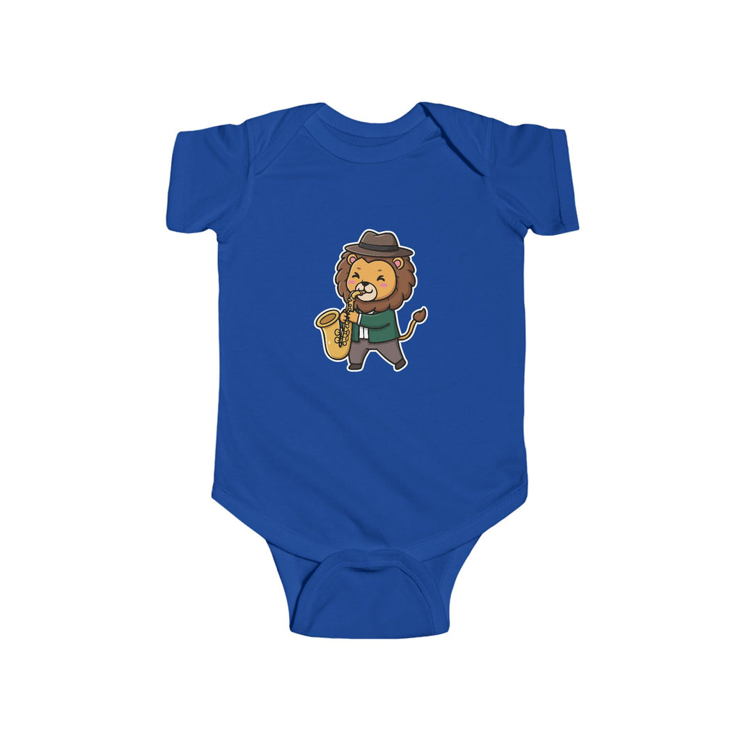 Saxophone Player Lion Shortsleeve Infant Bodysuit
