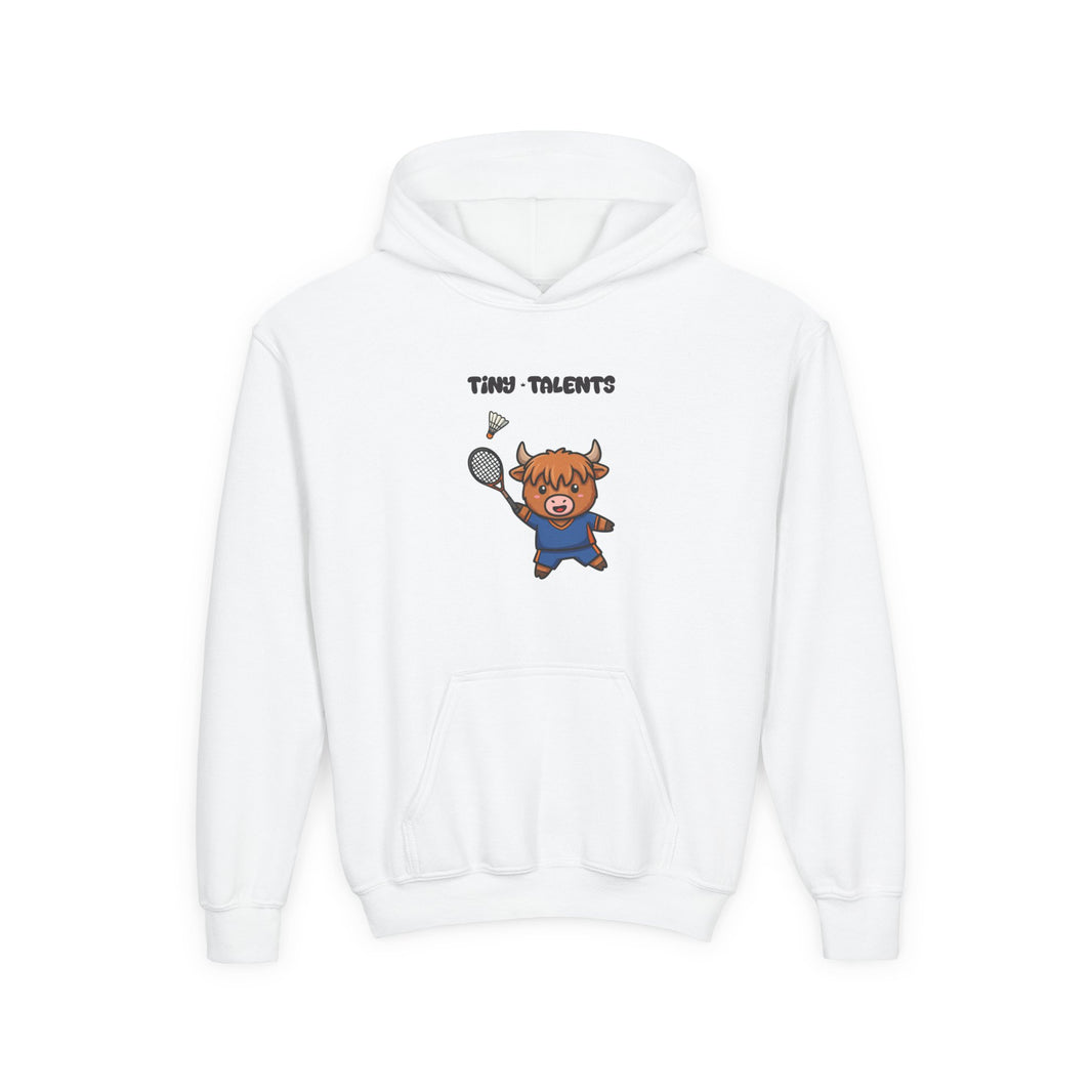 Badminton Player Cow Youth Hoodie