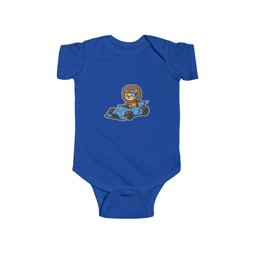 Racecar Driver Lion Shortsleeve Infant Bodysuit