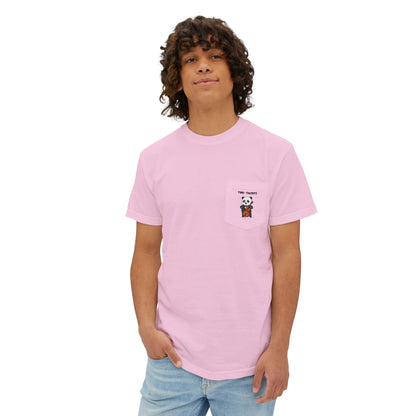 Cello Player Panda Adult Pocket T-Shirt (Unisex)
