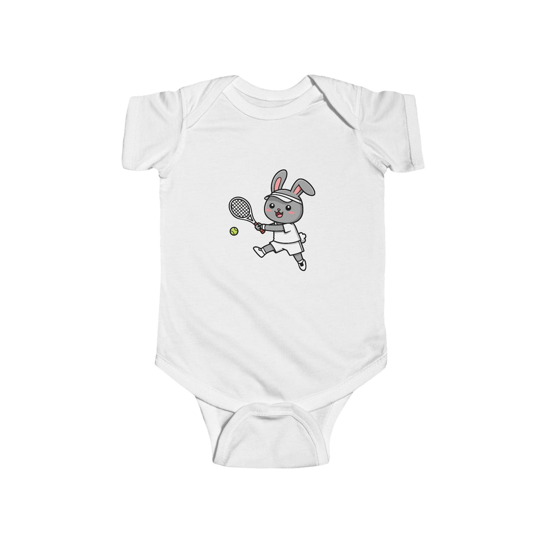 Tennis Player Bunny Shortsleeve Infant Bodysuit