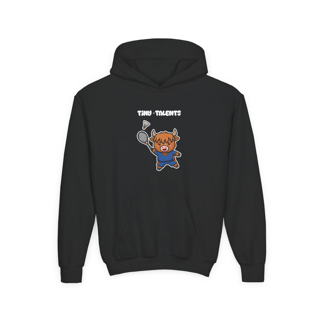 Badminton Player Cow Youth Hoodie