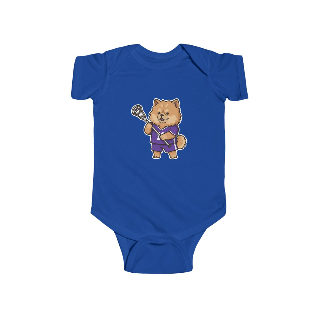 Lacrosse Player Dog Shortsleeve Infant Bodysuit