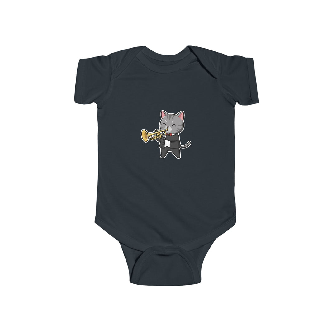 Trumpet Player Cat Shortsleeve Infant Bodysuit