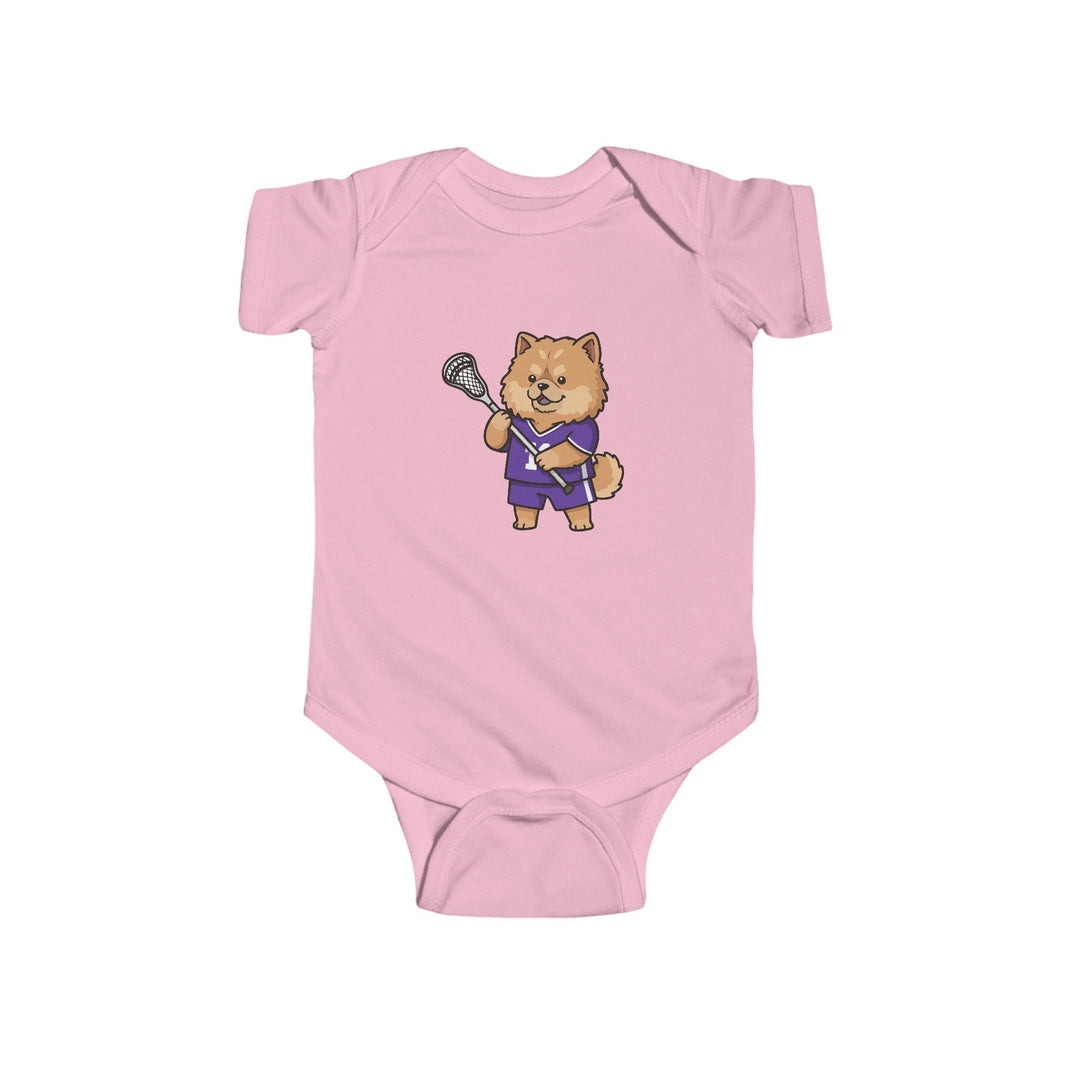 Lacrosse Player Dog Shortsleeve Infant Bodysuit