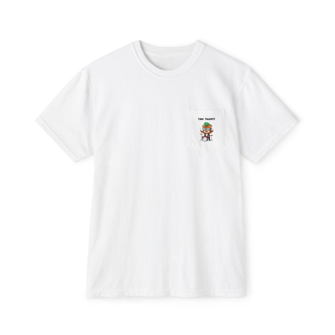 Drummer Tiger Adult Pocket T-Shirt (Unisex)