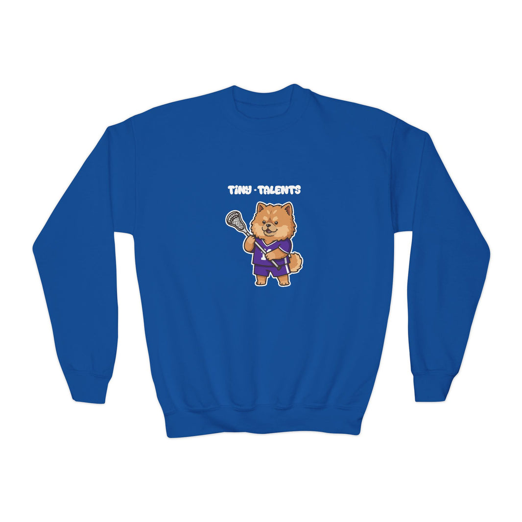 Lacrosse Player Dog Youth Sweatshirt