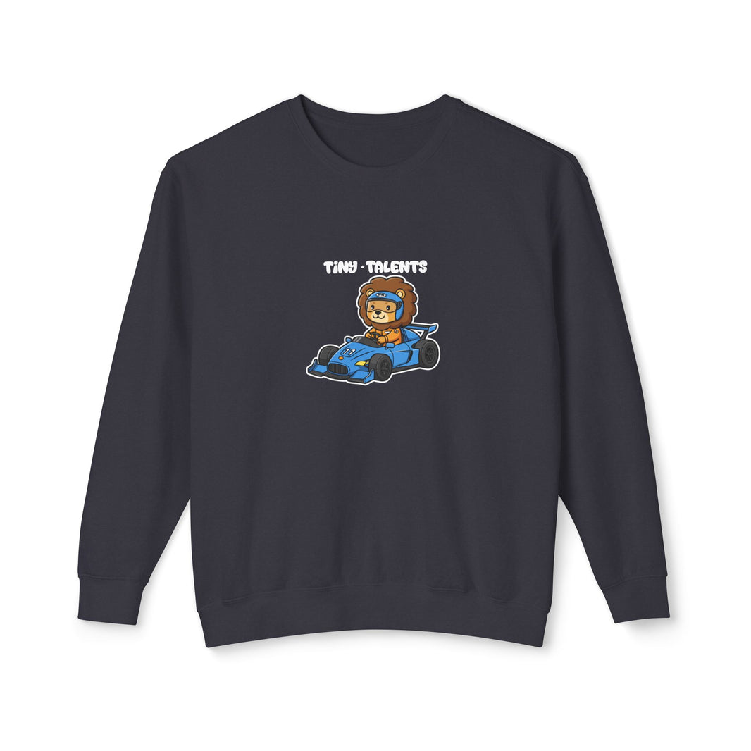 Racecar Driver Lion Adult Sweatshirt (Unisex)