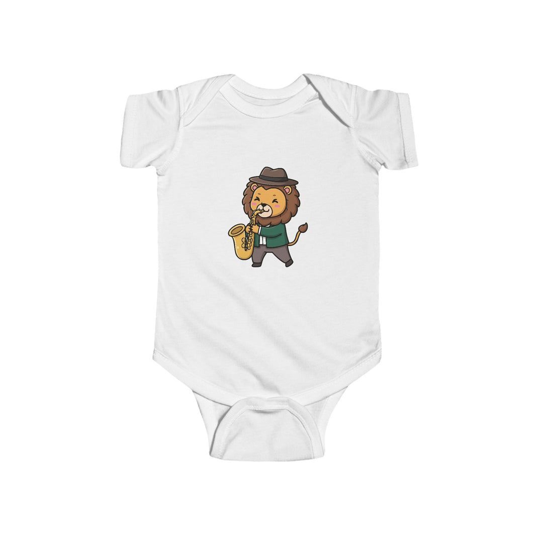Saxophone Player Lion Shortsleeve Infant Bodysuit