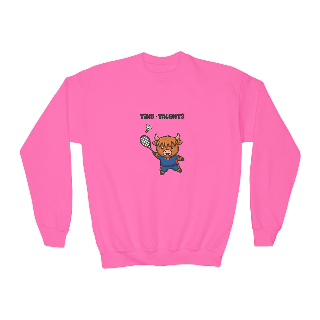 Badminton Player Cow Youth Sweatshirt