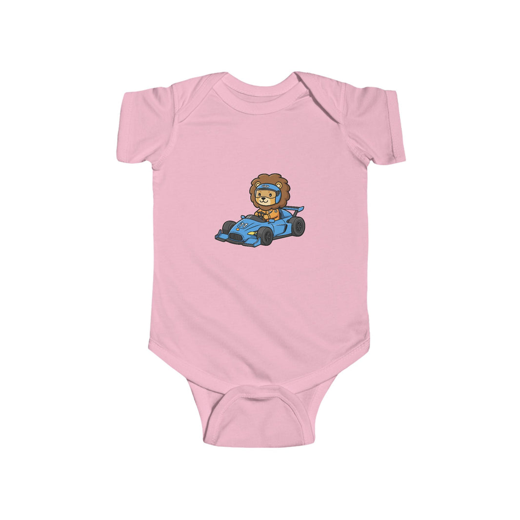 Racecar Driver Lion Shortsleeve Infant Bodysuit