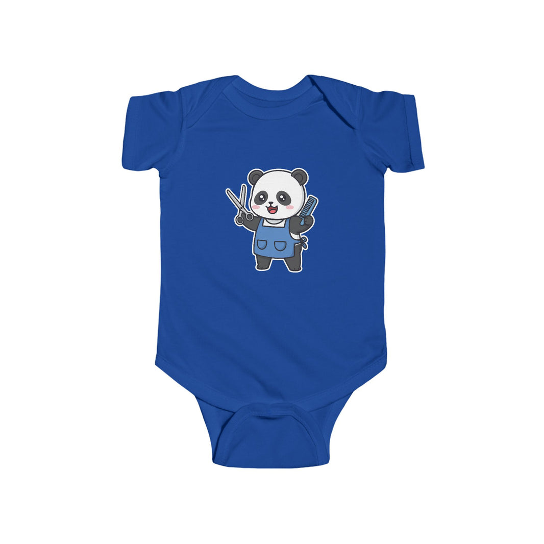 Barber Panda Shortsleeve Infant Bodysuit
