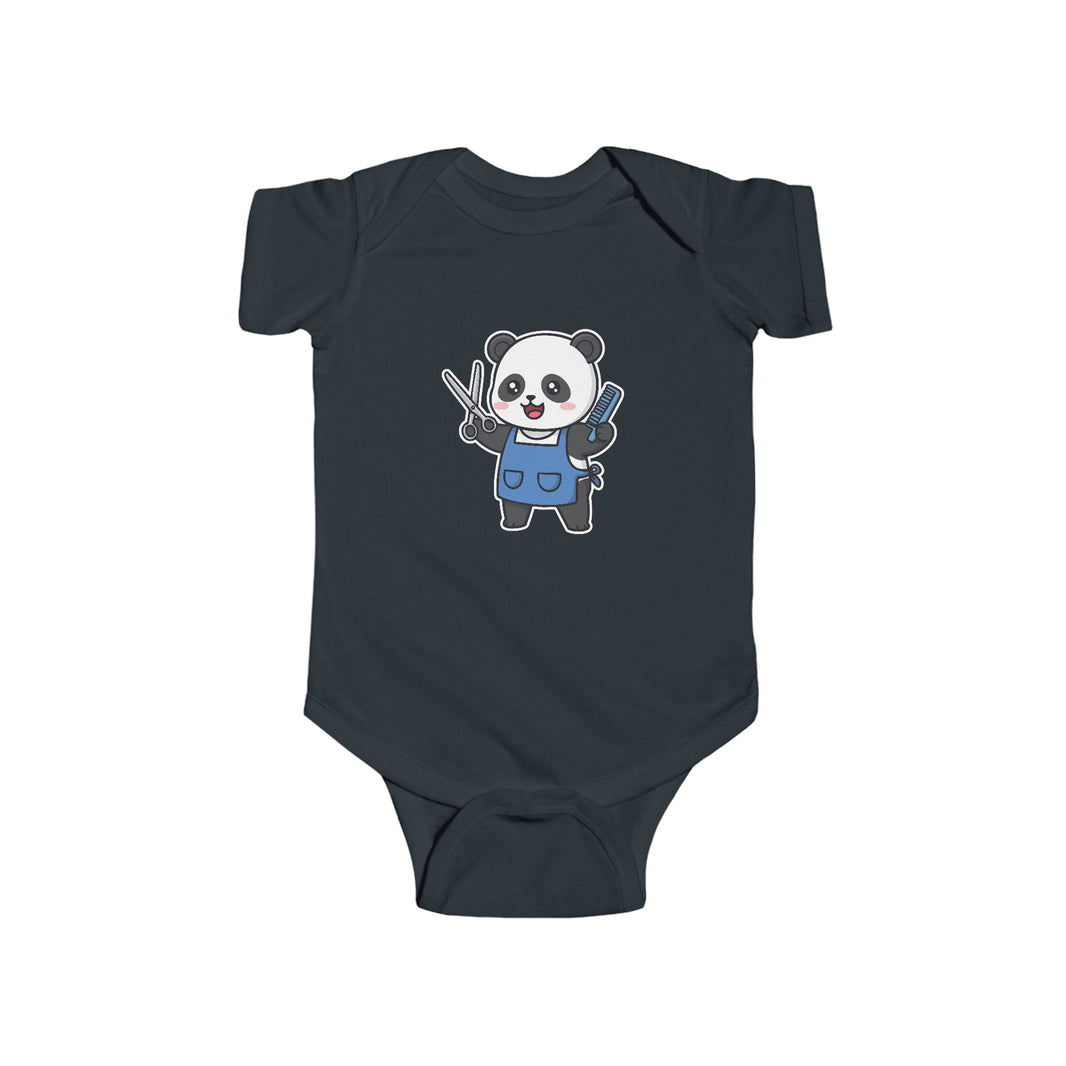Barber Panda Shortsleeve Infant Bodysuit