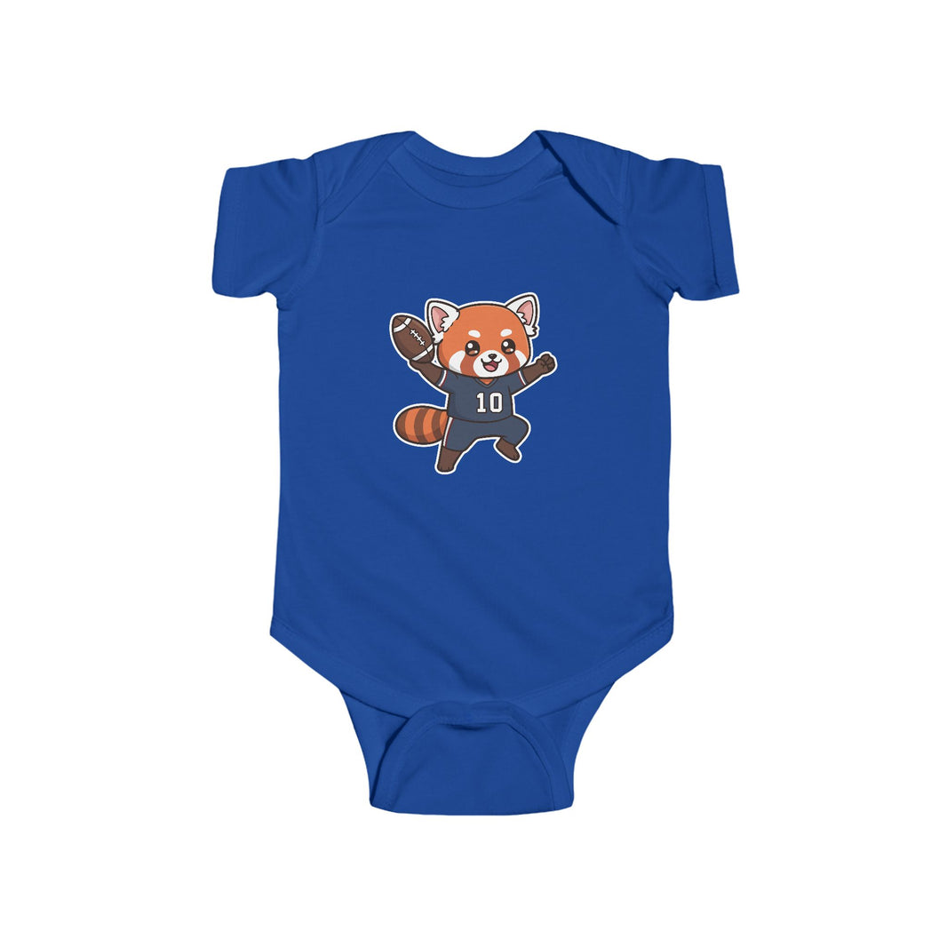 Football Player Red Panda Shortsleeve Infant Bodysuit