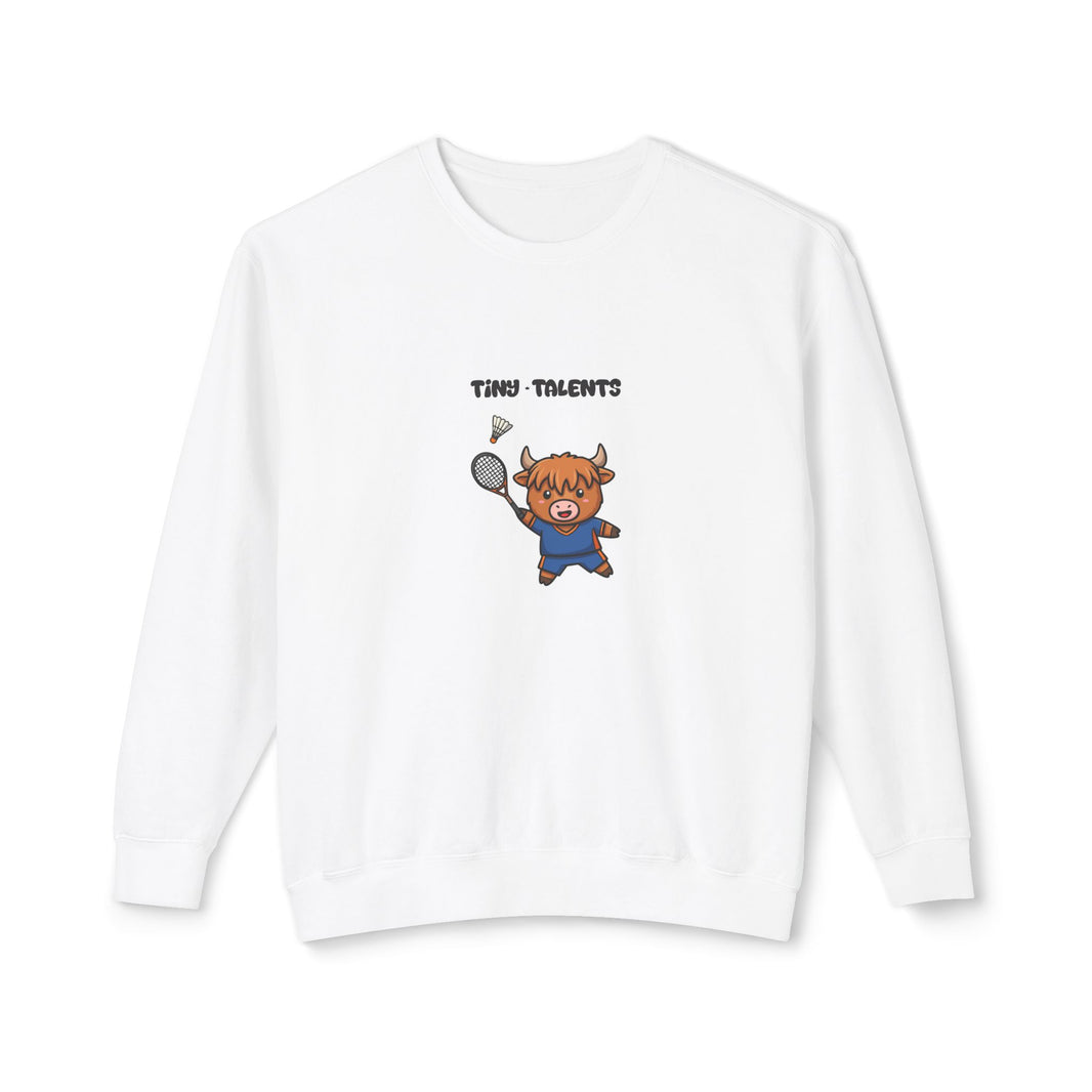 Badminton Player Cow Adult Sweatshirt (Unisex)