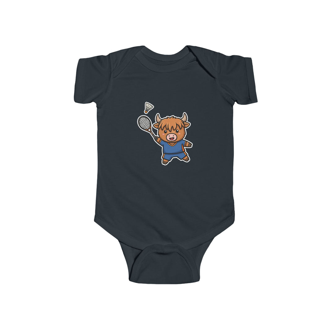 Badminton Player Cow Shortsleeve Infant Bodysuit