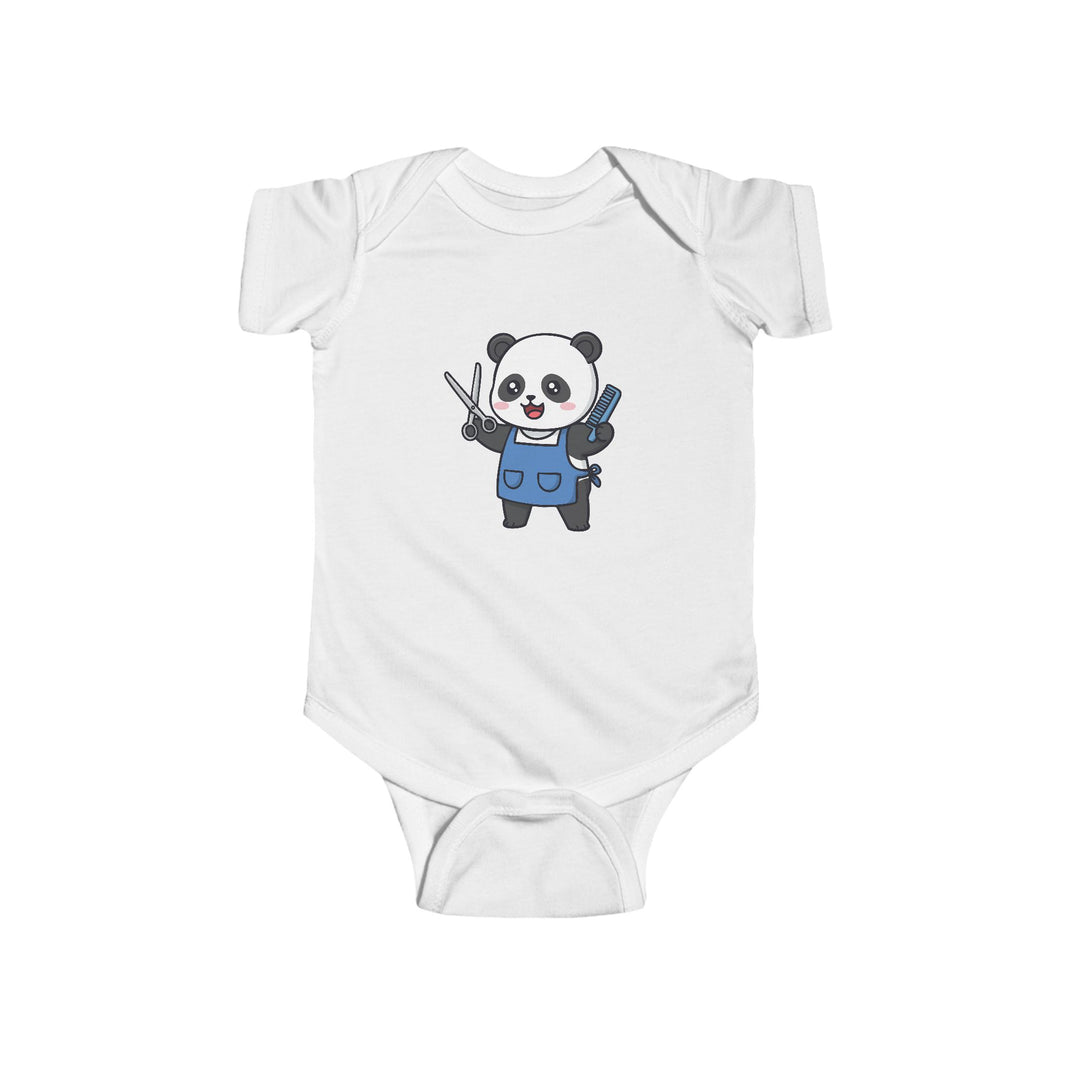 Barber Panda Shortsleeve Infant Bodysuit