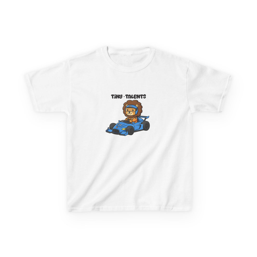 Racecar Driver Lion Youth T-Shirt