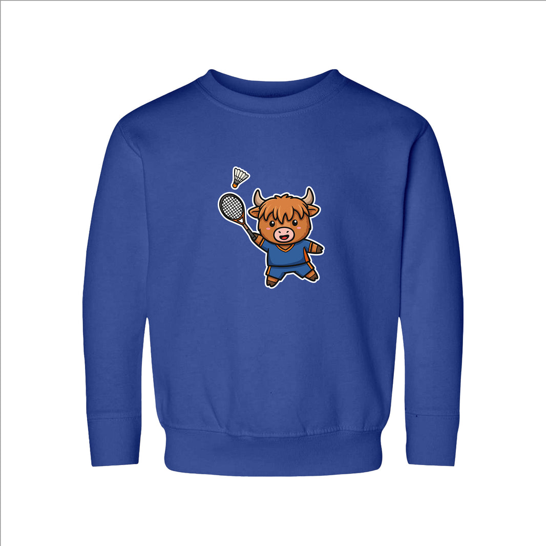 Badminton Player Cow Toddler Sweatshirt