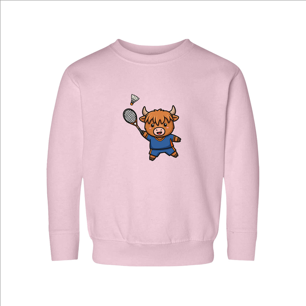 Badminton Player Cow Toddler Sweatshirt