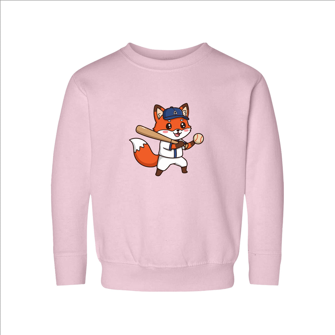 Baseball Player Fox Toddler Sweatshirt