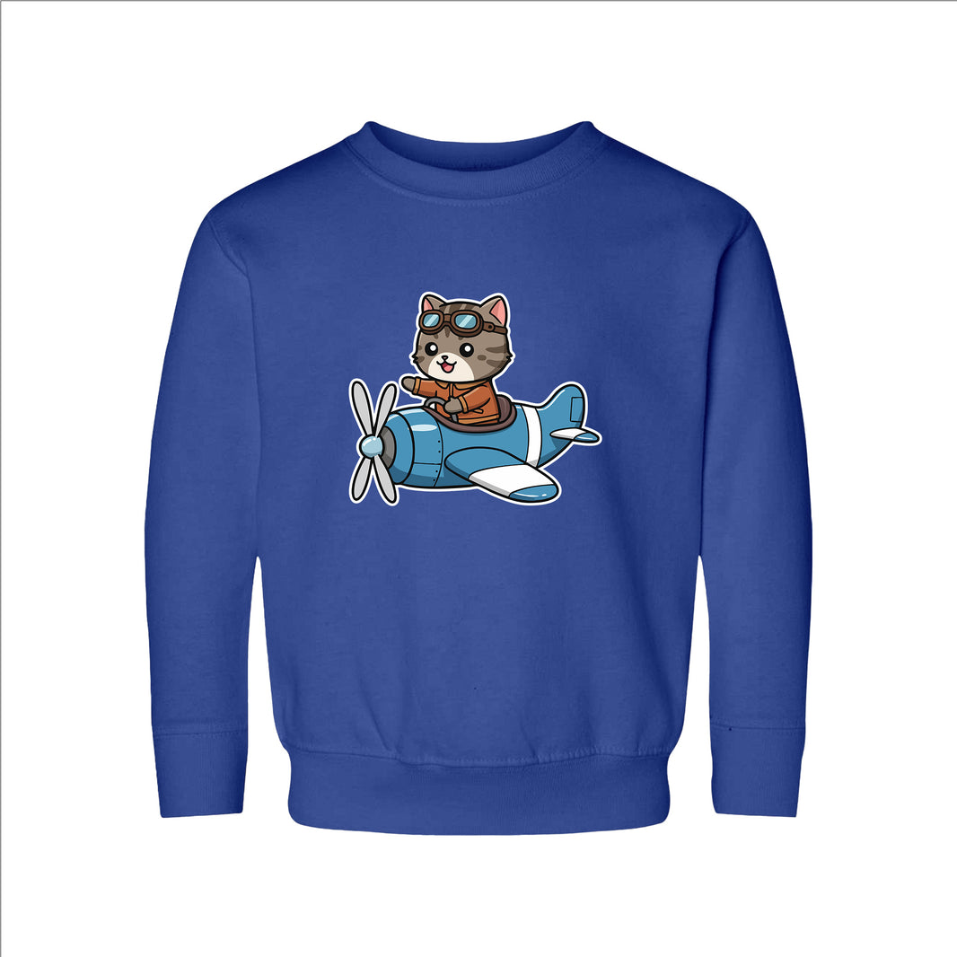 Pilot Cat Toddler Sweatshirt