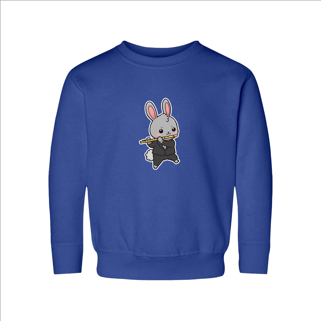 Flute Player Bunny Toddler Sweatshirt