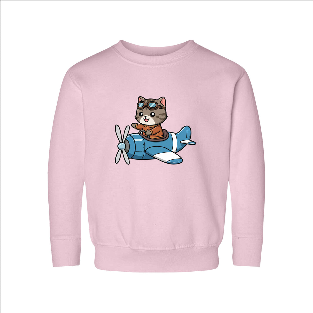 Pilot Cat Toddler Sweatshirt
