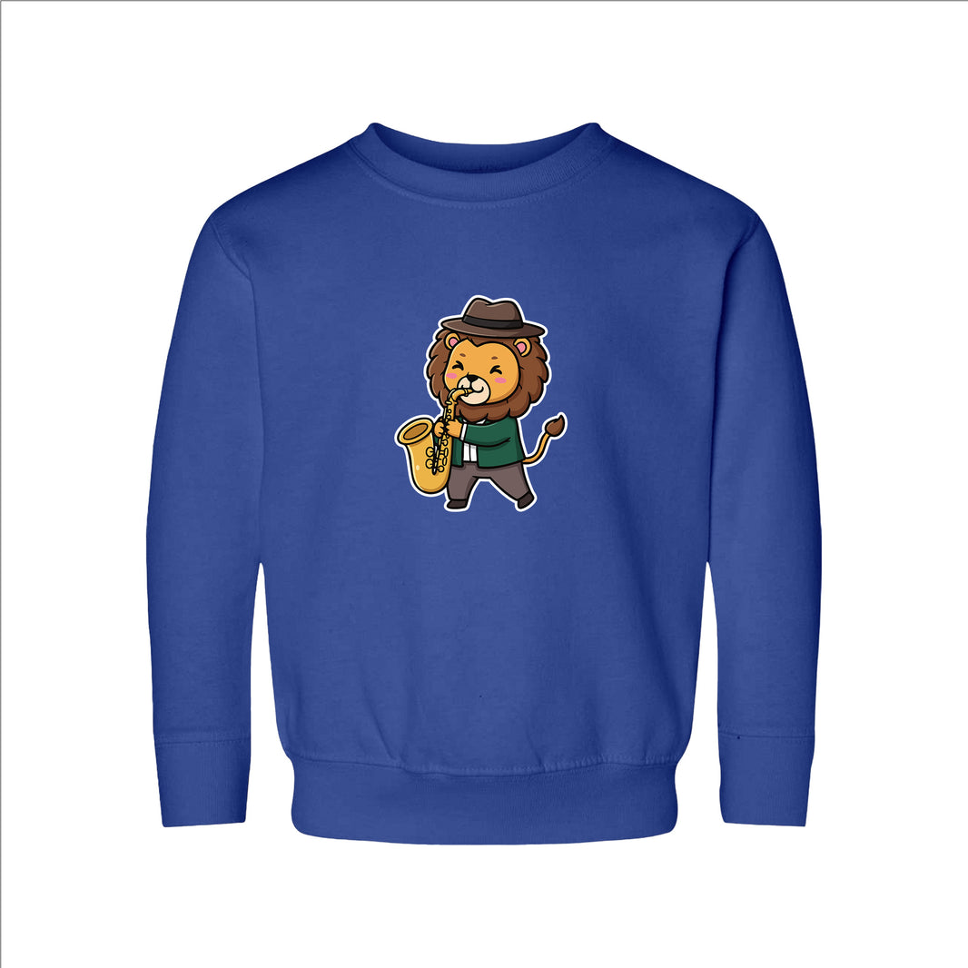 Saxophone Player Lion Toddler Sweatshirt