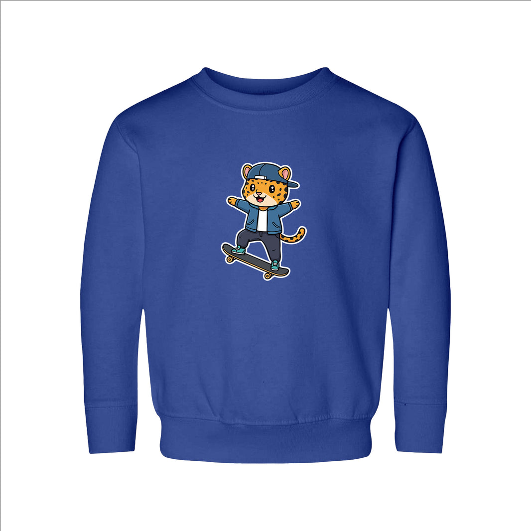 Skateboarder Jaguar Toddler Sweatshirt