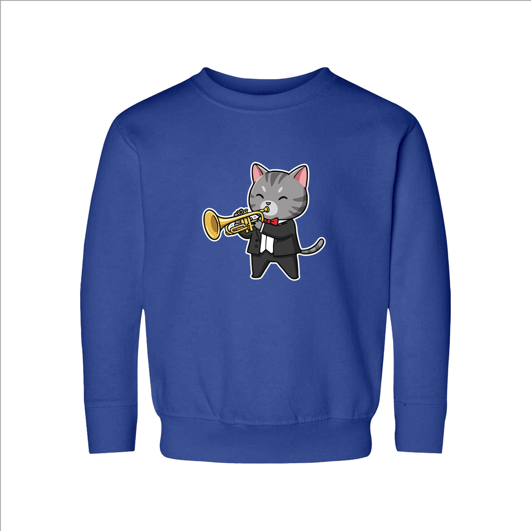 Trumpet Player Cat Toddler Sweatshirt