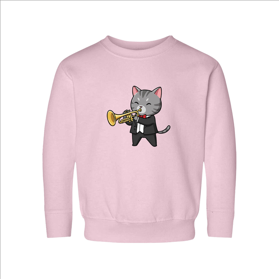 Trumpet Player Cat Toddler Sweatshirt