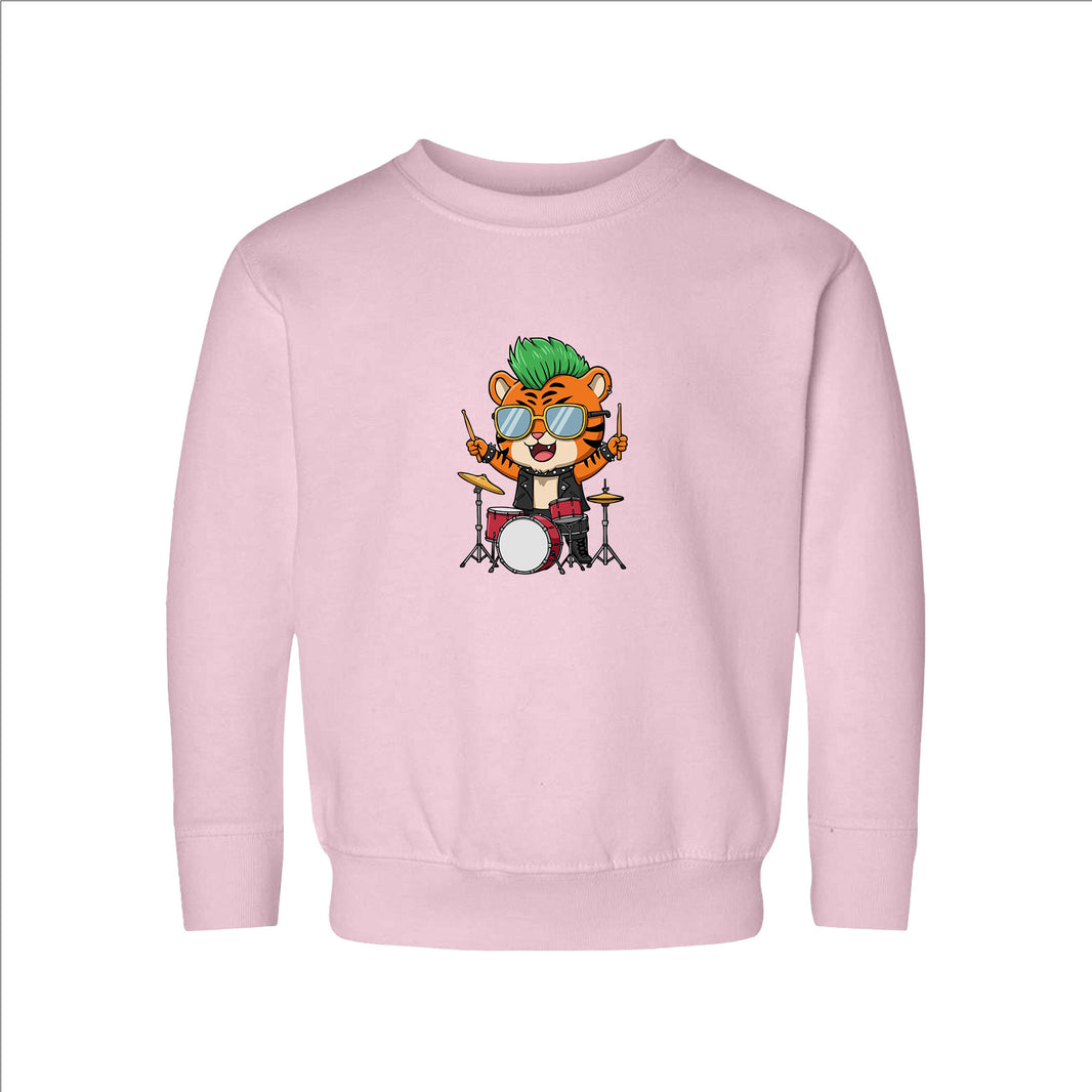 Drummer Tiger Toddler Sweatshirt