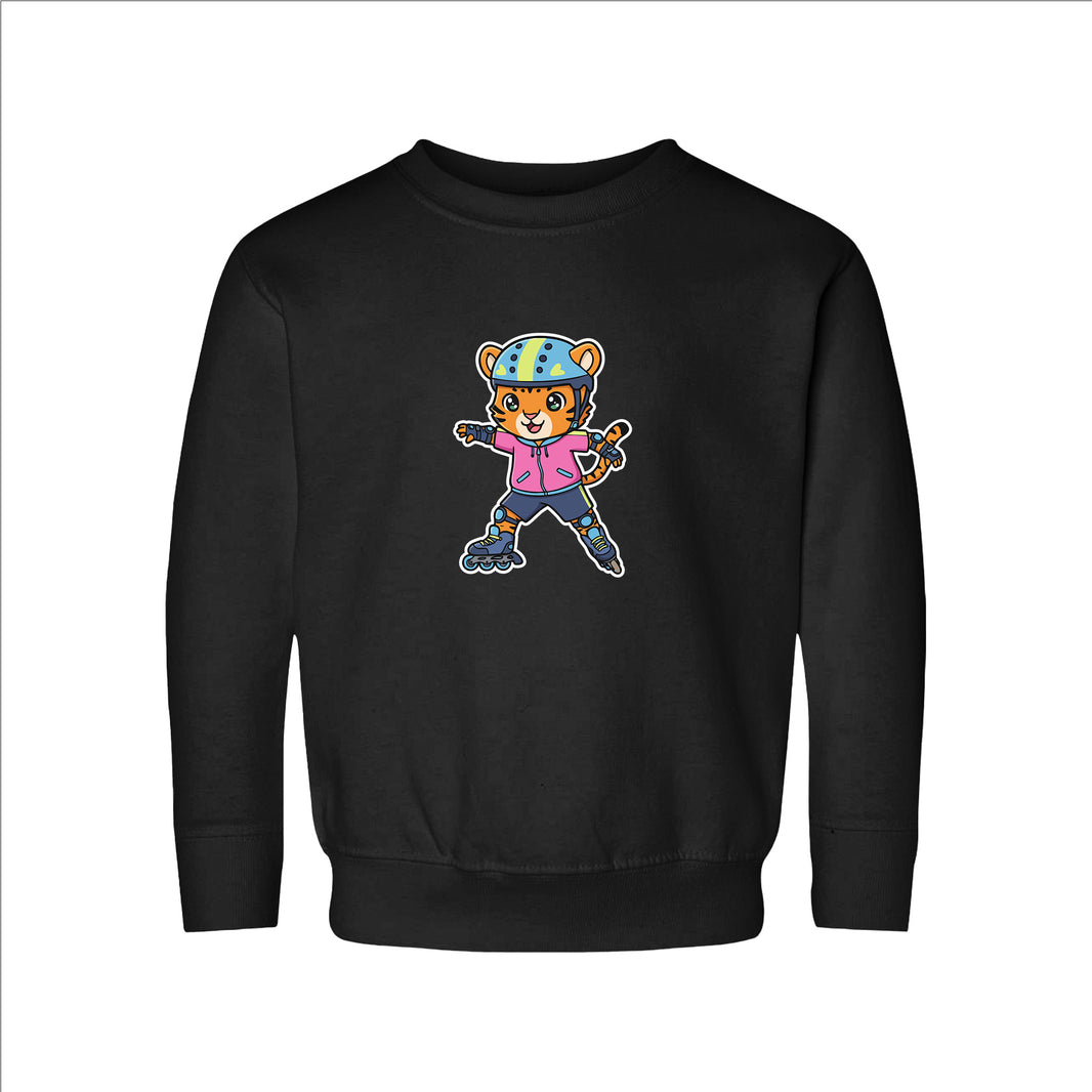 Rollerblader Tiger Toddler Sweatshirt
