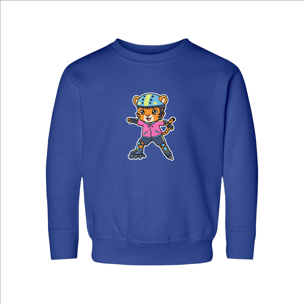 Rollerblader Tiger Toddler Sweatshirt